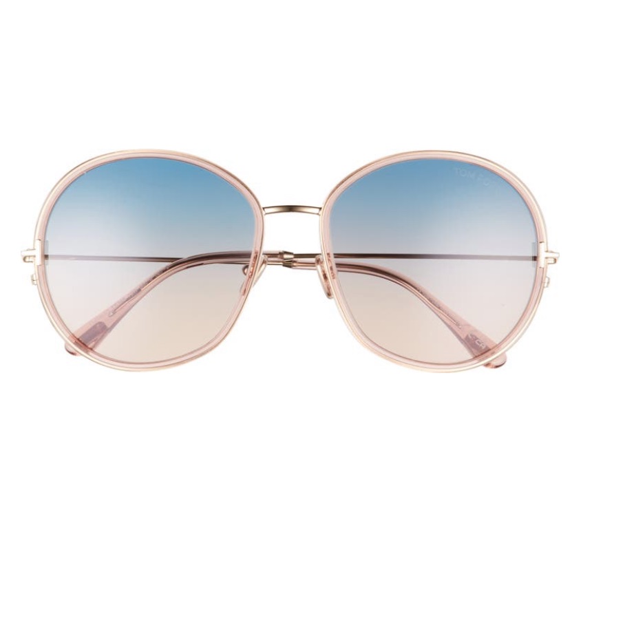 Tom Ford Hunter 58mm Round Sunglasses - Shiny Pink